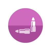 Bullets icon in flat color circle style. Ammunition gun weapon caliber ammo danger army vector