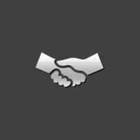 Handshake icon in metallic grey color style. Business people agreement vector