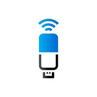 Modem icon in duo tone color. Internet connection wireless vector