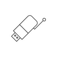 Wireless receiver icon in thin outline style vector