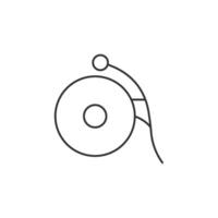 Bicycle bell icon in thin outline style vector