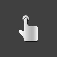 Finger gesture icon in metallic grey color style.Gadget touch pad smart phone laptop vector