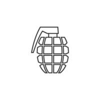 Grenade icon in thin outline style vector