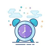 Clock icon flat color style vector illustration