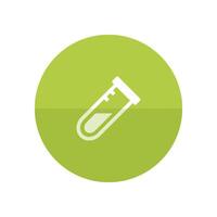 Test tube icon in flat color circle style. Laboratory medical science pharmacy medicine vaccine serum half vector