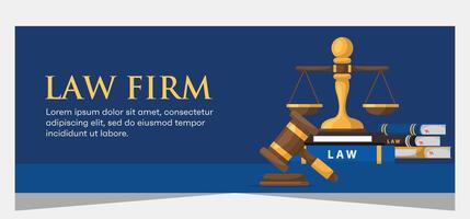 Horizontal law firm banner template design. Premium banner template vector