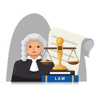 juez ilustración diseño para ley firma vector