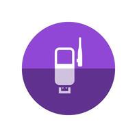 Wireless receiver icon in flat color circle style. Internet connection router signal vector