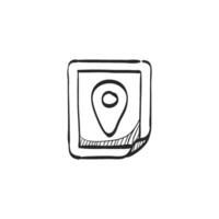 Hand drawn sketch icon pin location map vector