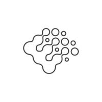 Printing raster dots icon in thin outline style vector