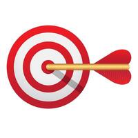 Arrow bullseye icon in color. Business sport strategy vector