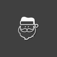 Santa Claus head icon in metallic grey color style.Celebration Christmas December vector