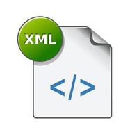 XML file format icon in color. Computer software web design vector