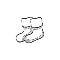 Hand drawn sketch icon winter sock vector