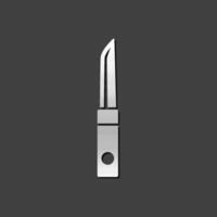 cuchillo icono en metálico gris color estilo. arma asalto peligro daga vector