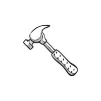 Hand drawn sketch icon hammer vector