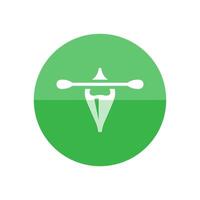 Canoe icon in flat color circle style. Sport water sea river lake power row paddle vector