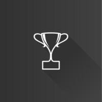 Trophy flat color icon long shadow vector illustration