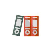 Office folder icon in flat color style. File document arrange rack stacked vector