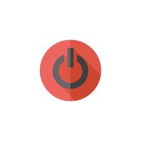 Power button icon in flat color style. Electronic electric switch start startup vector