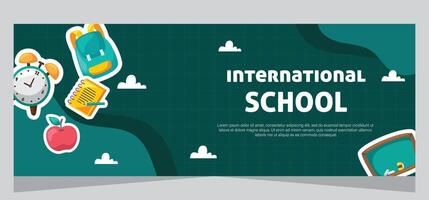 Horizontal banner for back to school. Template banner design vector