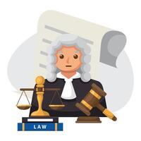 Judge illustration design for law firm vector