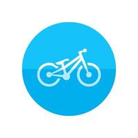 juicio bicicleta icono en plano color circulo estilo. extremo deporte atleta bicicleta competencia vector