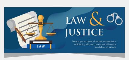 Horizontal law firm banner template design. Premium banner template vector