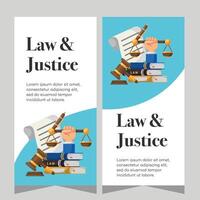 Flat design law firm vertical banner template. Premium banner template vector