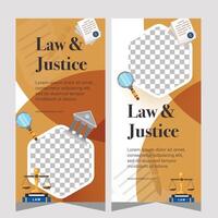 Vertical law firm banner design. Premium banner template vector