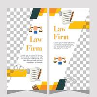 Vertical law firm banner design. Premium banner template vector