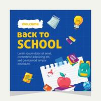 Back to school social media post. Template design vector