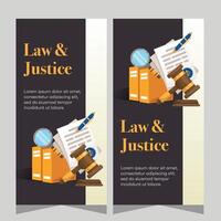 Flat design law firm vertical banner template. Premium banner template vector