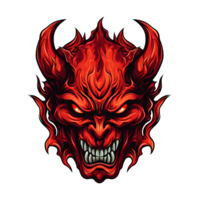 AI generated red devil art illustrations for stickers, tshirt design, poster etc png