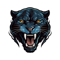 AI generated black panther art illustrations for logo, stickers, tshirt design, poster etc png