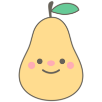 sweet autumn cute kawaii fruit golden pear png