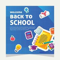 Back to school social media post. Template design vector