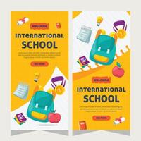 Vertical banner or stories social media template about education vector