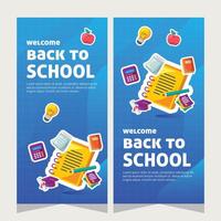 Education social media stories design template vector