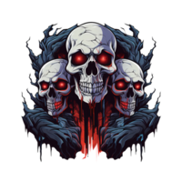 AI generated Skulls art illustrations for stickers, tshirt design, poster etc png