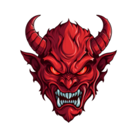 AI generated red devil art illustrations for stickers, tshirt design, poster etc png