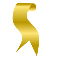 Gold ribbon banner png