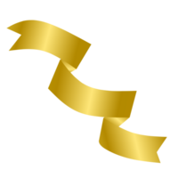 Gold ribbon banner png