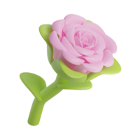 3d rose flower valentine's day icon png