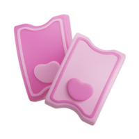 3d cinema ticket valentine's day icon png