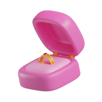 3d anillo caja San Valentín día icono png