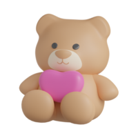 3d teddy Björn hjärtans dag ikon png