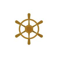 Ship steer wheel icon in flat color style. Transportation sea navigate vector