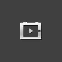 Portable media player icon in metallic grey color style. Mobile phone smart video audio vector