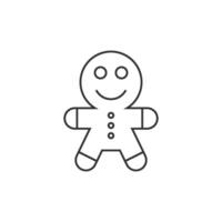 Gingerman icon in thin outline style vector